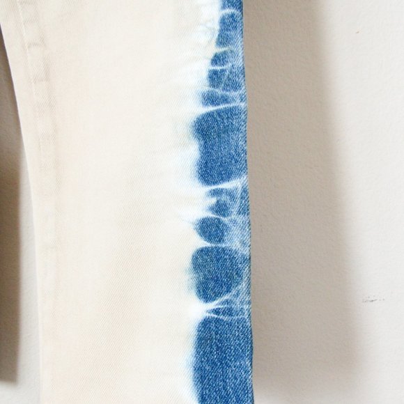 NEW! ALBERTA FERRETI Designer Bleached Denim Jeans High Rise Tan/Blue-4 Orig$698 - Picture 8 of 16